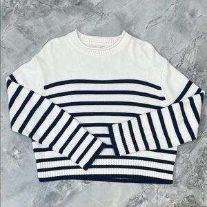 Striped Navy and White Women's Sweater